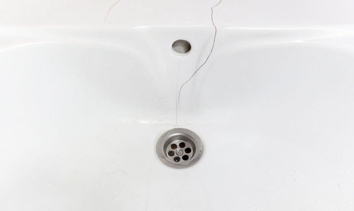 hairline crack in bathroom sink